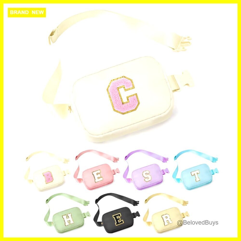 Personalized Initial Fanny Pack Crossbody Bag Waterproof Nylon